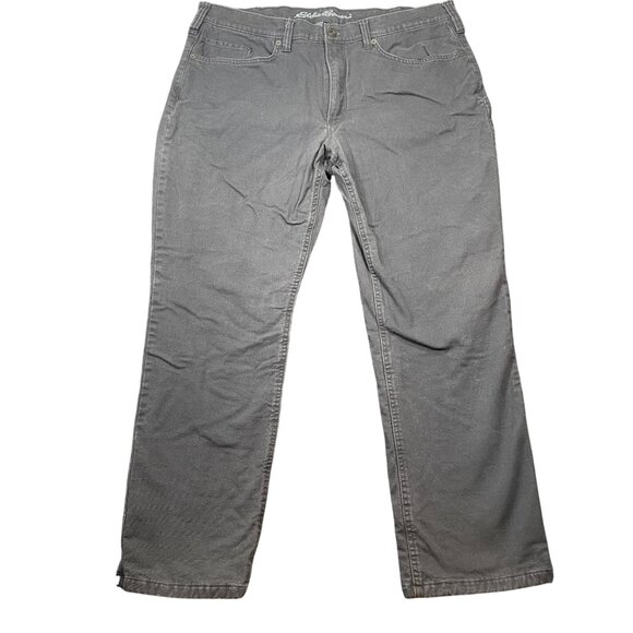 Eddie Bauer Mens Gray Fleece-Lined Straight Fit Pants Size 38x30 - Picture 1 of 16